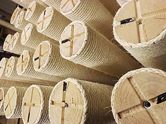 sisal poles made of solid wood